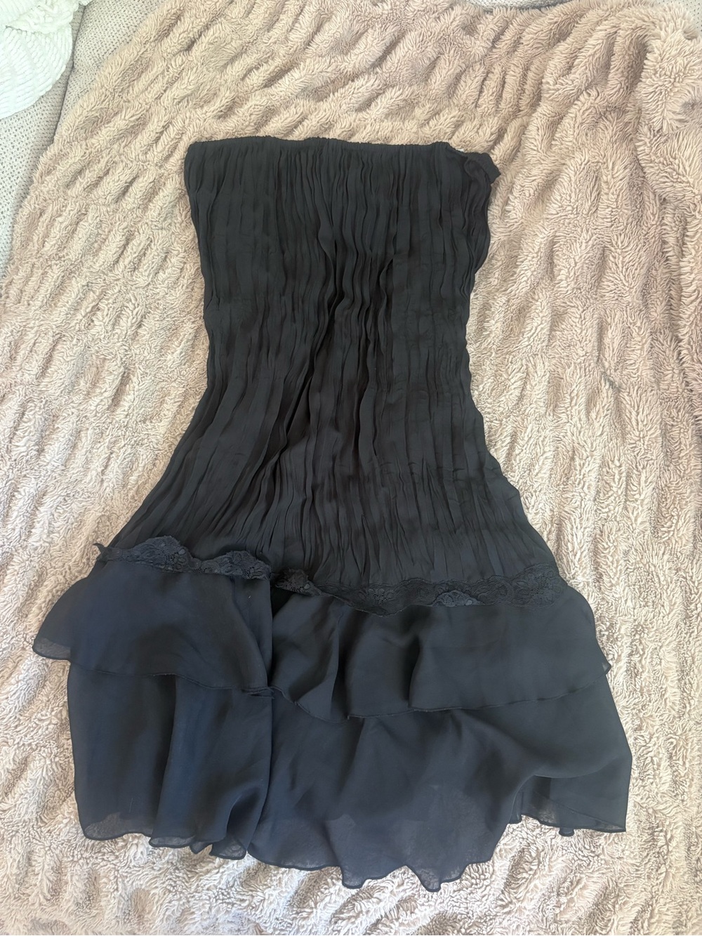 Vintage Robbie Bee Black Ruffled Midi Skirt
